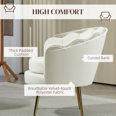 Modern Accent Chair, Velvet-Touch Fabric Leisure Club Chair with Gold Metal Legs for Bedroom, Dark Green