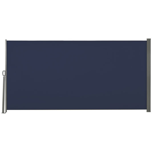 118" x 79" Retractable Side Awning Patio Outdoor Folding Privacy Screen with Resistance to UV Rays & Wind, Cream White