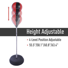 Adjustable Kids Training Boxing Punching Ball Bag Freestanding Portable Relieves Stress with Gloves