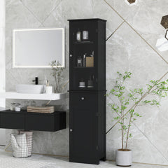 Tall Bathroom Cabinet, Bathroom Storage Cabinet with Drawers, 2 Doors and Adjustable Shelves, White