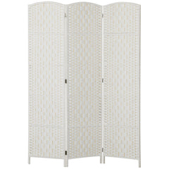 6ft Folding Room Divider, 3 Panel Wall Partition with Wooden Frame for Bedroom, Home Office, Natural