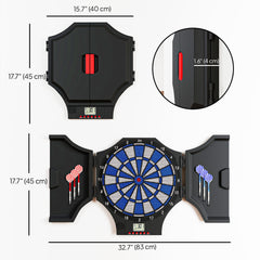 Electronic Dartboard Set with 31 Games and 285 Programs for 8 Players, Soft Tip Dart Board Set with Cabinet, 6 Darts and 6 Spare Tips, LCD Display