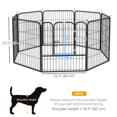 8 Panel Pet Playpen Play Yard Fence Home DIY Heavy-Duty Metal Foldable Indoor Outdoor 31.5"H