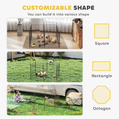 Dog Playpen for Indoor Outdoor use, Heavy Duty Dog Fence with Door, 23.6" High, 8 Panels, Black
