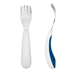 OXO Tot On-The-Go Fork/Spoon Set With Carrying Case, Navy, 3 Count (Pack of 1)