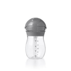OXO Tot - Transitions Straw Cup - Spill-Proof No Mess - Transition from Bottle, Breast Feeding Sippy Cup - 9 oz - Gray