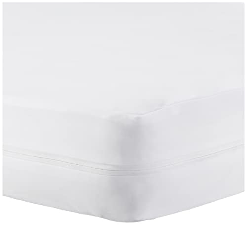 Amazon Basics Waterproof Zippered Crib Mattress Protector Encasement, Standard Crib Size, 2-Pack