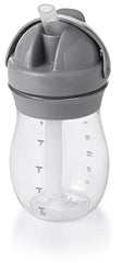 OXO Tot - Transitions Straw Cup - Spill-Proof No Mess - Transition from Bottle, Breast Feeding Sippy Cup - 9 oz - Gray