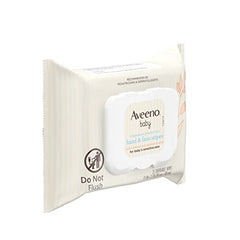 Aveeno Baby Hand & Face Baby Wipes with Oat Extract and Aloe, Fragrance-Free Wipes for Sensitive Skin, Free of Sulfates, Alcohol, and Parabens 25 Count (Pack of 4)