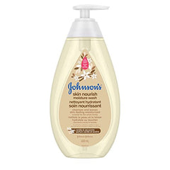 Johnson’s Skin Nourish Moisture Vanilla & Oat Body Wash - Baby Bath Skin Care - Sensitive Skin - 600 mL, Vanilla Fragrance