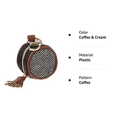 Itzy Ritzy Pacifier Case With Clip – Pacifier Charm Pod Includes Clasp to Easily Attach to a Diaper Bag or Purse; Measures 2.5” in Diameter and Holds 2 Pacifiers, Coffee and Cream