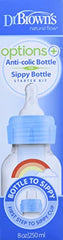 Dr. Brown's Options+ Narrow Bottle to Sippy Baby Bottle Start Kit, Single, Blue, 8 Ounce