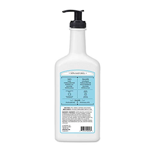 J.R. Watkins Fragrance Free Daily Moisturizing Lotion, Body Cream in Pump Dispenser, Hydrating Skin Cream Made with Shea Butter, Cocoa Butter, Coconut Oil & Vitamin E, 532 Milliliters