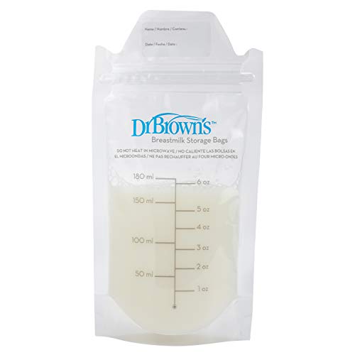Dr. Brown's Breastmilk Storage Bags 100 Count (Pack of 1), Clear
