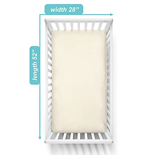 American Baby Company 100% Cotton Jersey Knit Fitted Crib Sheet for Standard Crib and Toddler Mattresses, Ecru, for Boys and Girls