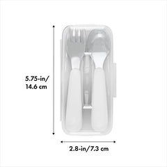 OXO Tot On-The-Go Fork/Spoon Set With Carrying Case, Navy, 3 Count (Pack of 1)