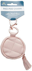 Itzy Ritzy Pacifier Case with Clip – Pacifier Charm Pod Includes Clasp to Easily Attach to a Diaper Bag or Purse; Measures 2.5” in Diameter and Holds 2 Pacifiers, Blush