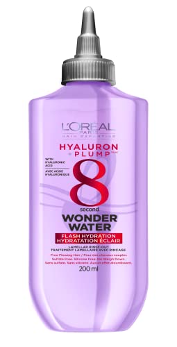 L'Oréal Paris 8-Second Wonder Water, Rinse-Out Treatment for Free-Flowing Hair, Lamellar Water Technology with Hyaluronic Acid for Flash Rehydration and Shine, Silicone Free, 200ml,1