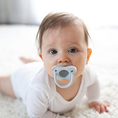 Dr. Brown’s HappyPaci 100% Silicone Pacifier 0-6m, BPA Free, White Blue Light Blue 3-Pack