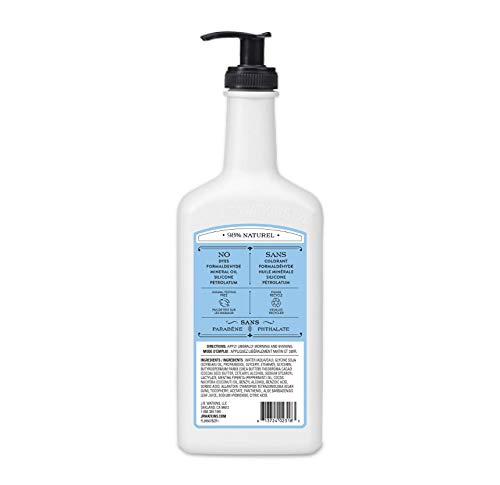 J.R. Watkins Peppermint Daily Moisturizing Lotion, Foot and Body Cream in Pump Dispenser, Hydrating Skin Cream Made with Shea Butter, Cocoa Butter, and Coconut Oil, 532 Milliliters