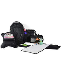 Obersee Oslo Diaper Bag Backpack with Detachable Cooler, Black/Silver Grey, One Size