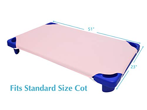 American Baby Company 100% Natural Cotton Percale Standard Day Care Cot Sheet, Pink, 23 x 51, Soft Breathable, for Girls