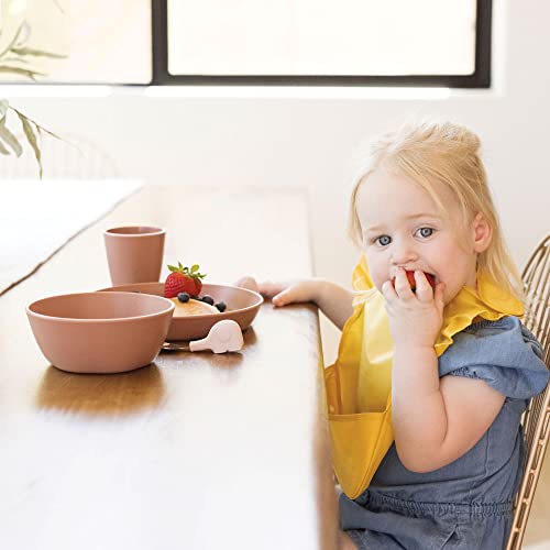 Tiny Twinkle Tableware 3 Pack Dish Set- BPA-Free Cups, Plates and Bowls Sets for Kids and Toddlers - Polypropylene Plastic Dinnerware Set (Sand, Cinnamon, Taupe - Bowls)