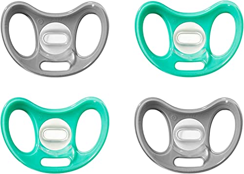 Tommee Tippee  Advanced Sensitive Skin Soother, Unique Shield for Less Skin Contact, Symmetrical Orthodontic Design, 0-6m, 4 Count