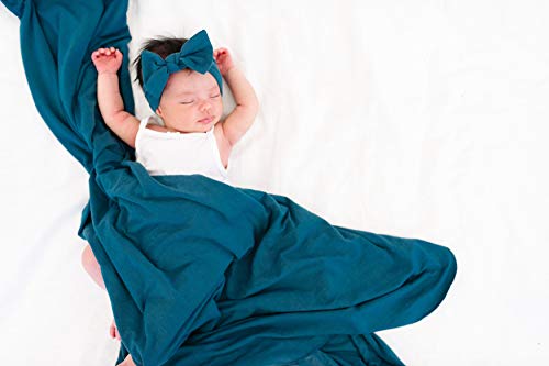 Copper Pearl Large Premium Knit Baby Swaddle Receiving Blanket Steel, 300 grams (X002GT4I93)
