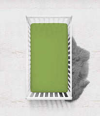 Bacati Modern Dots/Stripes Green/Chocolate Stripes Crib Fitted Sheet