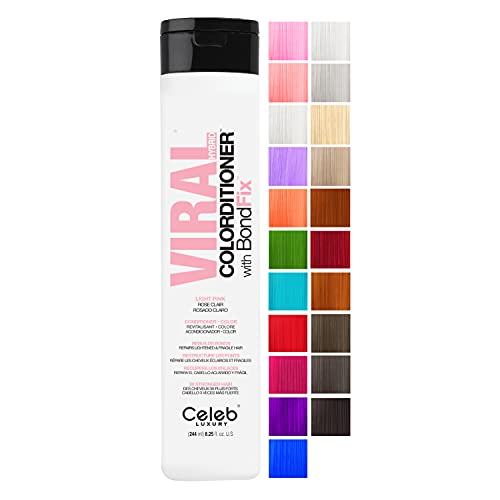 Celeb Luxury Intense Color Depositing Colorditioner Conditioner + Bondfix Bond Rebuilder, Vegan, Sustainably Sourced Plant-Based, Semi-Permanent, Viral and Gem Lites Colorditioners