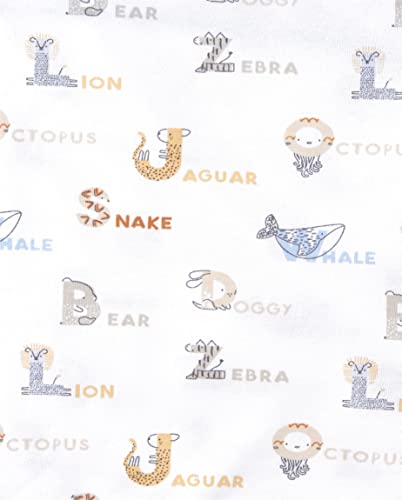 The Children's Place Unisex-Baby The Children's Place Unisex Baby Swaddle Blankets, Animal Words/Brook Stripe, One Size