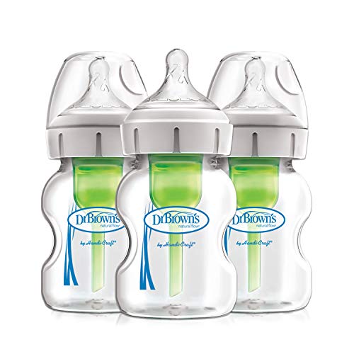 Dr. Brown's Options+ Wide-Neck Glass Baby Bottles, 5 Ounce, 3 Count, Clear, 0.31 Pound