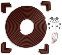Bebe Earth Baby Proofing Edge and Corner Guard Protector Set, 20 Feet Edges & 8 Foam Corners, Furniture and Tables Child Baby Proof Bumpers, Pre-Taped Corner Cushions (6.2m)