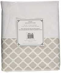 Ben & Noa Percale Crib Skirt, Linen Lattice