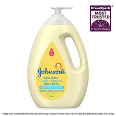 Johnson's Baby Wash and Shampoo for Baths, Head-to-Toe, Tear Free, 1000 ml, white