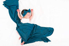 Copper Pearl Large Premium Knit Baby Swaddle Receiving Blanket Steel, 300 grams (X002GT4I93)