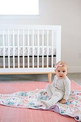 Copper Pearl Large Premium Knit Baby 3 Layer Stretchy Quilt Blanket Floral"Bloom", 10.6 Ounces
