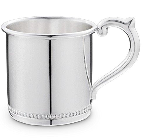 Cunill 3-Ounce Beaded Baby Cup, 2.12-Inch, Sterling Silver