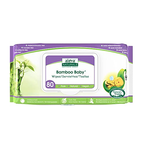 Aleva Naturals Bamboo Baby Wipes Set with Pacifier & Toy, Nose 'n' Blows, Tooth 'n' Gum & Diaper Wipes - Plant-Based Natural and Organic Formula, Hypoallergenic, Biodegradable, Unbleached, 4 Piece Set