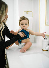 Copper Pearl 6 Ultra Soft Baby Bath Washcloths Premium Large Soft"River" (Blue/Brown/Green) 11" x 11" Towels