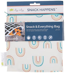 Itzy Ritzy Reusable Snack Bag – 7” x 7” BPA-Free Snack Bag is Food Safe, Washable and Ideal for Storing Snacks, Pacifiers, Electronics and Makeup in a Diaper Bag, Purse or Travel Bag, Over The Rainbow