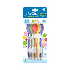 Dr. Brown's Soft-Tip Toddler Feeding Spoons, 6 Pack, Multi
