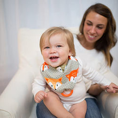 Dr. Brown’s Bandana Bib with Snap-on Teether, 2 Pack, Fox/Stripes