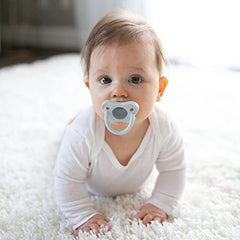Dr. Brown’s HappyPaci 100% Silicone Pacifier 0-6m, BPA Free, White Blue Light Blue 3-Pack
