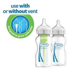 Dr. Brown's Options+ Wide-Neck Glass Baby Bottles, 5 Ounce, 3 Count, Clear, 0.31 Pound