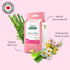 Aleva Naturals Bamboo Baby Hand and Face Wipes - Natural and Organic Ingredients, Cleans and Moisturizes, Extra Strong, and Ultra Soft - Value Pack- 30ct X 3 = 90 Count