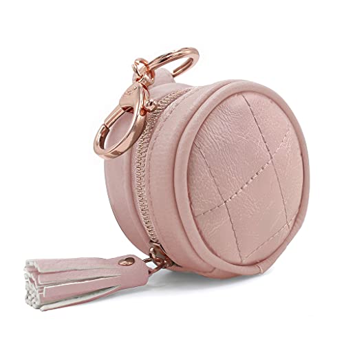 Itzy Ritzy Pacifier Case with Clip – Pacifier Charm Pod Includes Clasp to Easily Attach to a Diaper Bag or Purse; Measures 2.5” in Diameter and Holds 2 Pacifiers, Blush