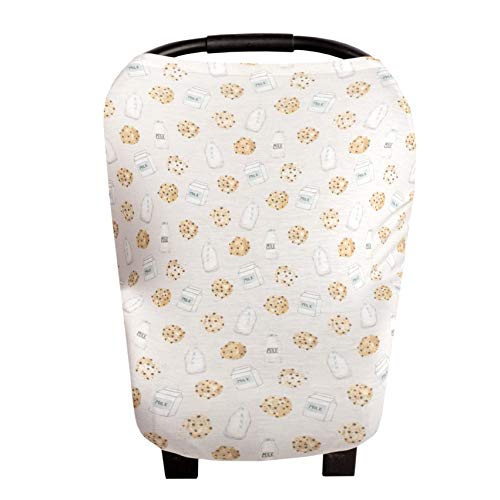 Copper Pearl Baby Car Seat Cover Canopy and Nursing Cover Multi-Use Stretchy 5 in 1 Gift Cookies & Milk "Chip", 4.8 Ounces