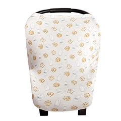 Copper Pearl Baby Car Seat Cover Canopy and Nursing Cover Multi-Use Stretchy 5 in 1 Gift Cookies & Milk "Chip", 4.8 Ounces